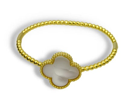 Golden Whimsy Clover Bracelet-230 Jewelry-TREASURE JEWELS-Coastal Bloom Boutique, find the trendiest versions of the popular styles and looks Located in Indialantic, FL