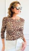 Feline Energy Italian Top-110 Long Sleeve Tops-Italianissimo-Coastal Bloom Boutique, find the trendiest versions of the popular styles and looks Located in Indialantic, FL