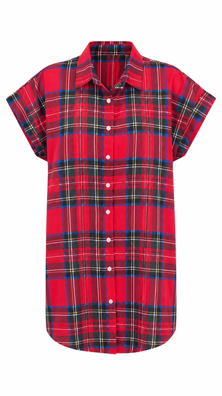 Festive Plaid Italian Button Down Dress