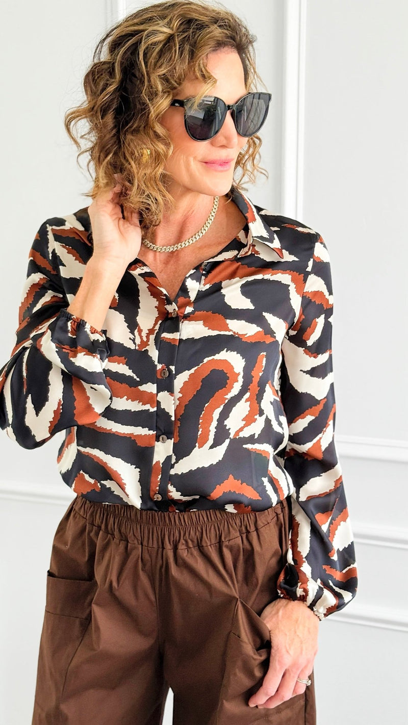 Fierce Flow Blouse-130 Long Sleeve Tops-BucketList-Coastal Bloom Boutique, find the trendiest versions of the popular styles and looks Located in Indialantic, FL