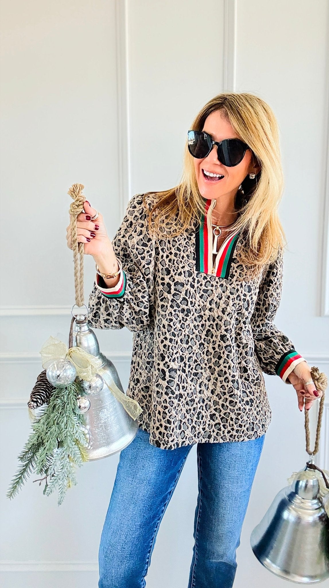 Fierce Stripes Zip Up Top-110 Long Sleeve Tops-JODIFL-Coastal Bloom Boutique, find the trendiest versions of the popular styles and looks Located in Indialantic, FL