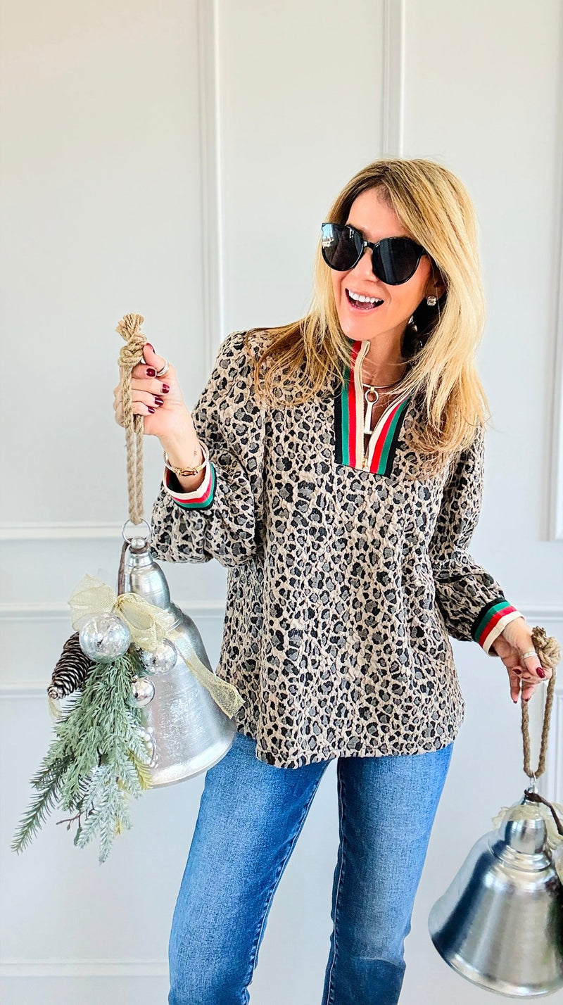 Fierce Stripes Zip Up Top-110 Long Sleeve Tops-JODIFL-Coastal Bloom Boutique, find the trendiest versions of the popular styles and looks Located in Indialantic, FL