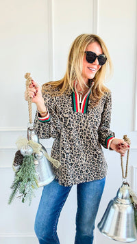 Fierce Stripes Zip Up Top-110 Long Sleeve Tops-JODIFL-Coastal Bloom Boutique, find the trendiest versions of the popular styles and looks Located in Indialantic, FL