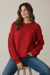Firelight Twist Cable Sweater-140 Sweaters-Rousseau-Coastal Bloom Boutique, find the trendiest versions of the popular styles and looks Located in Indialantic, FL