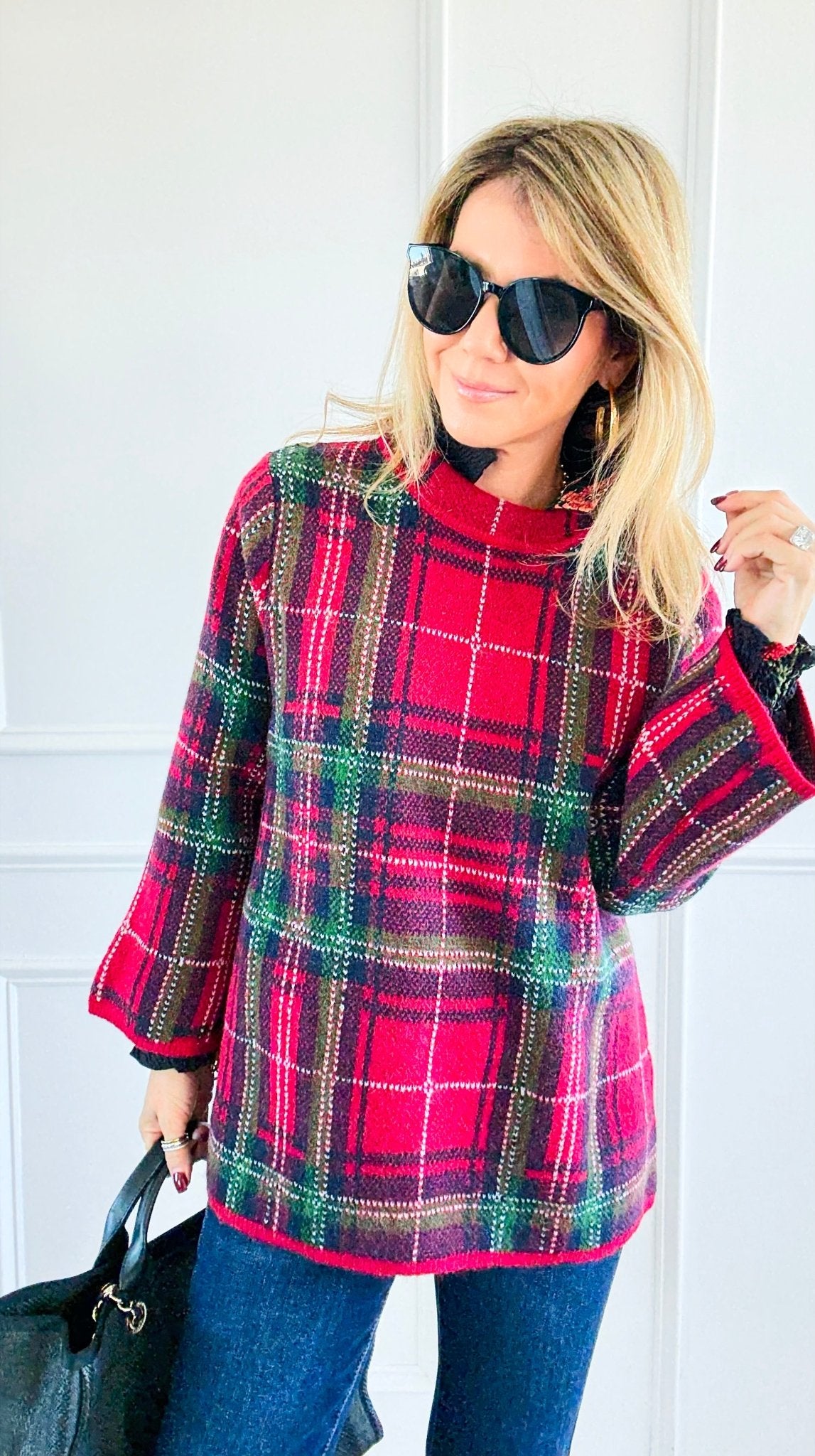 Fireside Glow Mock Neck Sweater-140 Sweaters-entro-Coastal Bloom Boutique, find the trendiest versions of the popular styles and looks Located in Indialantic, FL