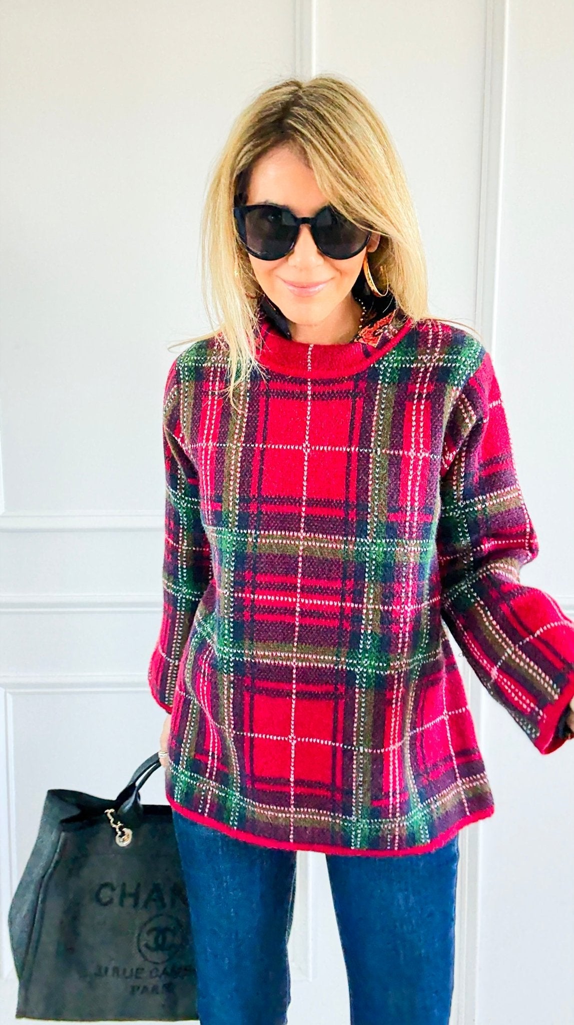 Fireside Glow Mock Neck Sweater-140 Sweaters-entro-Coastal Bloom Boutique, find the trendiest versions of the popular styles and looks Located in Indialantic, FL