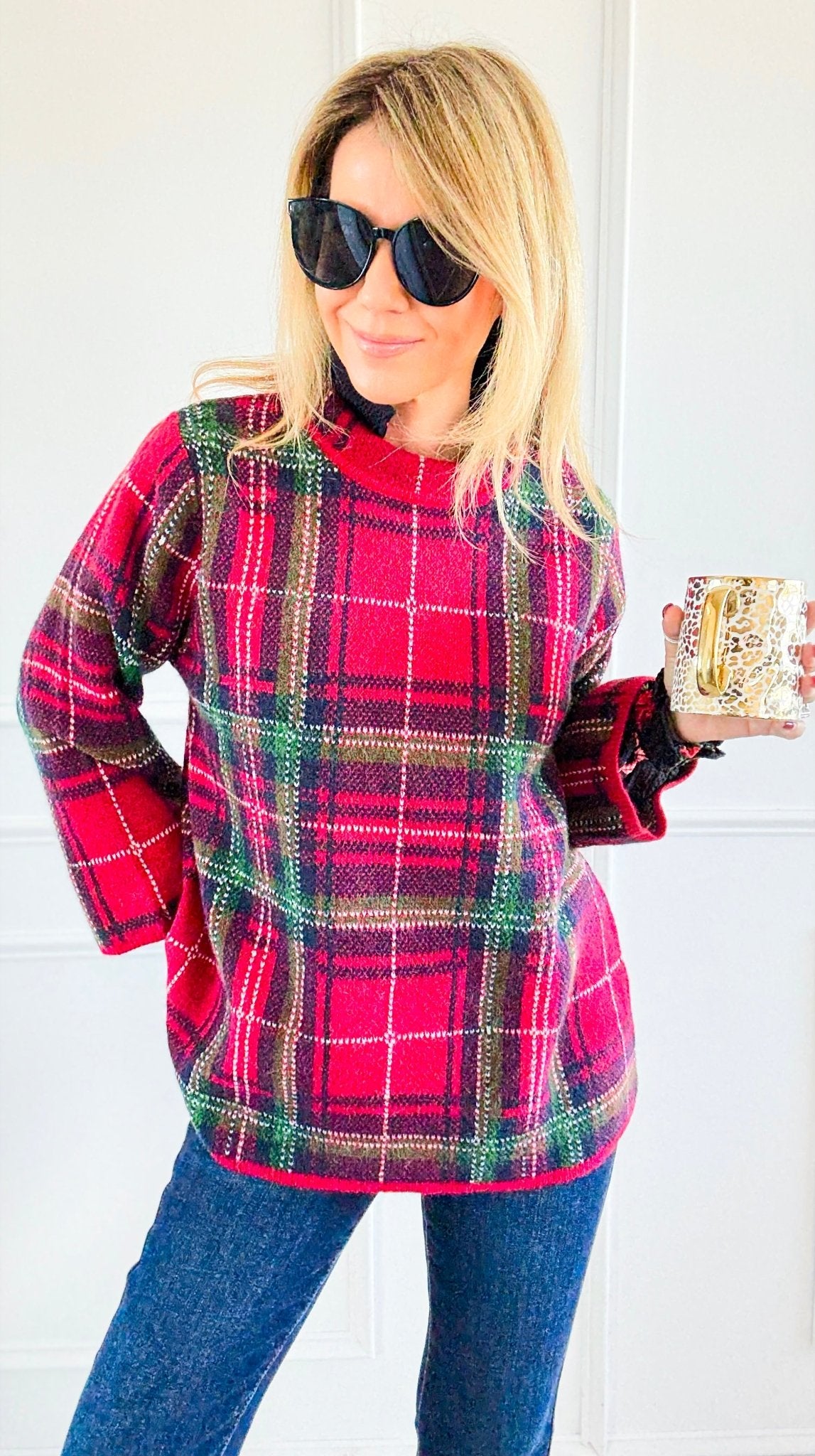 Fireside Glow Mock Neck Sweater-140 Sweaters-entro-Coastal Bloom Boutique, find the trendiest versions of the popular styles and looks Located in Indialantic, FL