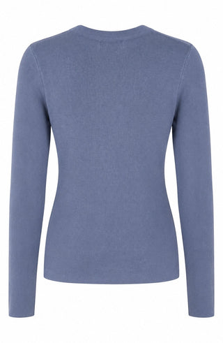 Fitted Crew Neck Pullover  - Blue