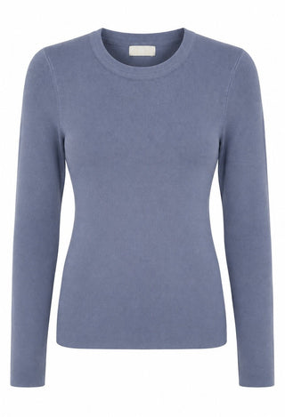 Fitted Crew Neck Pullover  - Blue