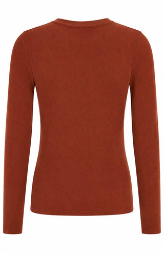 Fitted Crew Neck Pullover - Rust