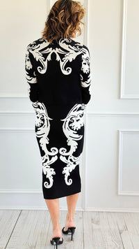 Fleur Baroque Knit Skirt & Top Set-210 Loungewear/sets-Her.. Bottari-2-Coastal Bloom Boutique, find the trendiest versions of the popular styles and looks Located in Indialantic, FL