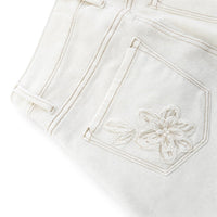 Floral Appliqué Straight Leg Pants