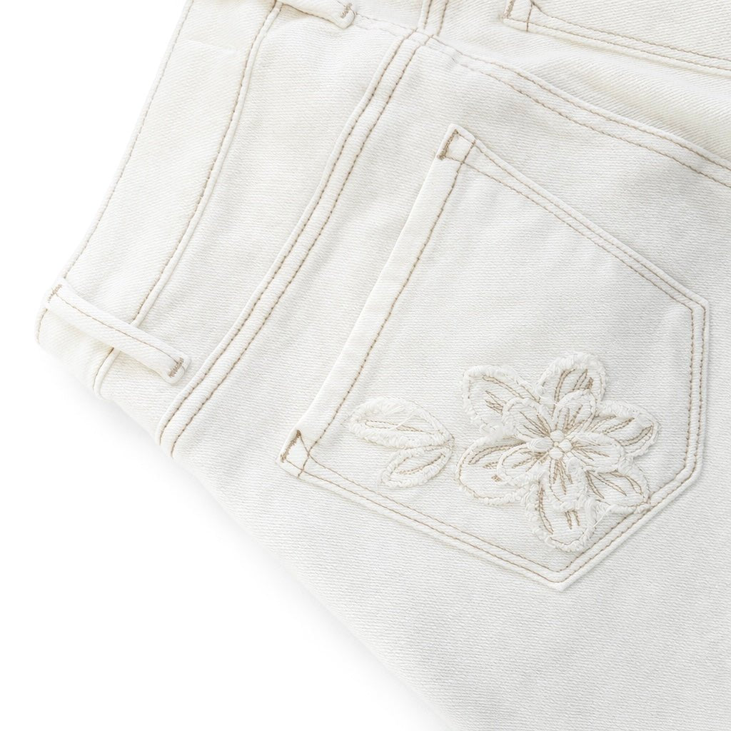 Floral Appliqué Straight Leg Pants