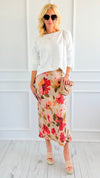 Floral Bias-Cut Maxi Skirt-170 Bottoms-In February-Coastal Bloom Boutique, find the trendiest versions of the popular styles and looks Located in Indialantic, FL