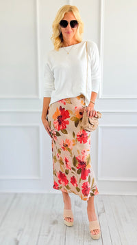 Floral Bias-Cut Maxi Skirt-170 Bottoms-In February-Coastal Bloom Boutique, find the trendiest versions of the popular styles and looks Located in Indialantic, FL