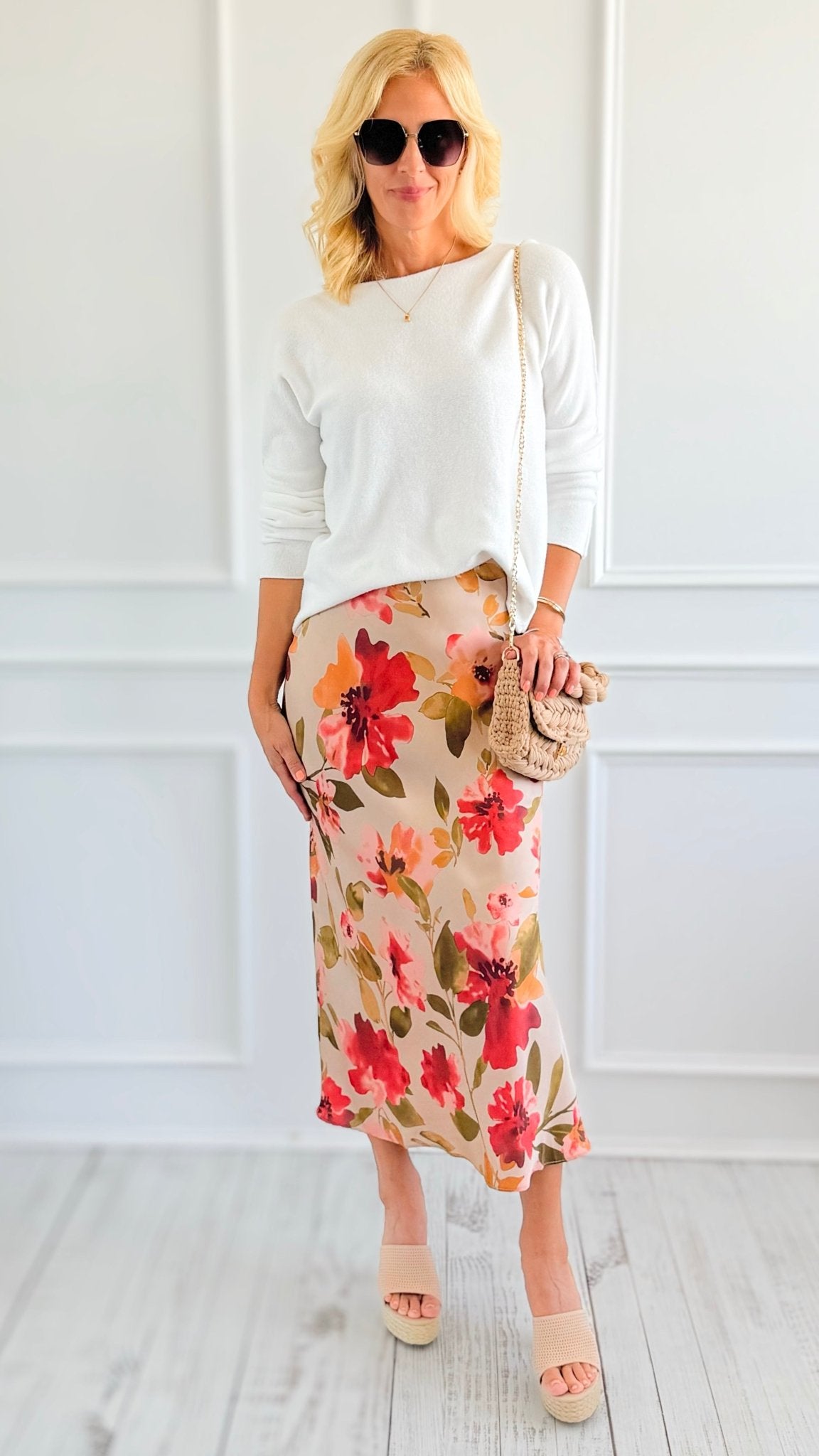 Floral Bias-Cut Maxi Skirt-170 Bottoms-In February-Coastal Bloom Boutique, find the trendiest versions of the popular styles and looks Located in Indialantic, FL
