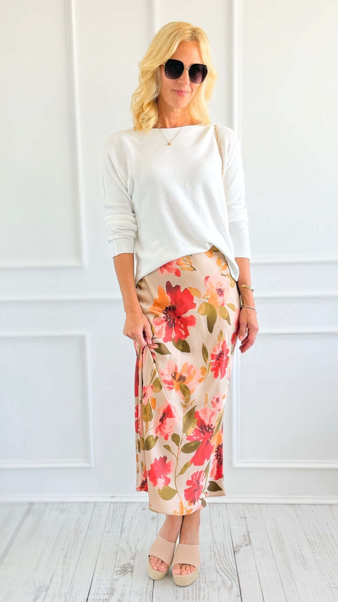 Floral Bias-Cut Maxi Skirt-170 Bottoms-In February-Coastal Bloom Boutique, find the trendiest versions of the popular styles and looks Located in Indialantic, FL