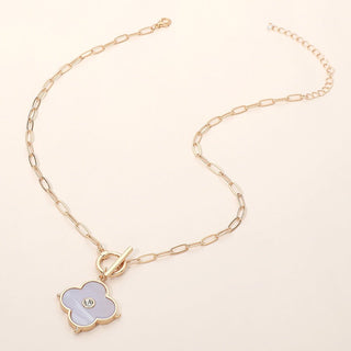Floral Charm Necklace - Lavender