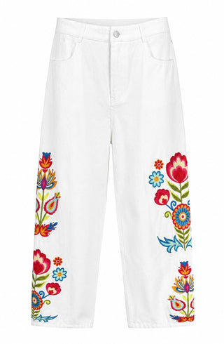 Floral Embroidered Pants