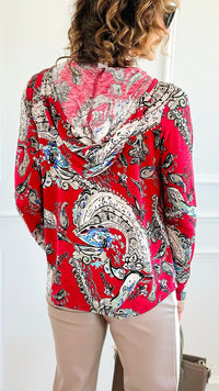 Floral Hoodie Top-110 Long Sleeve Tops-sew in love-Coastal Bloom Boutique, find the trendiest versions of the popular styles and looks Located in Indialantic, FL