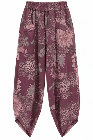 Floral Instinct La Spezia Italian Cotton Pant - Plum