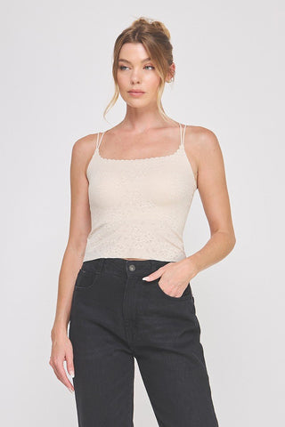 Floral Lace Cropped Tank Top