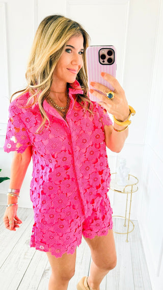 Floral Lace Set - Bubble Pink