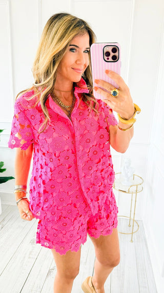 Floral Lace Set - Bubble Pink