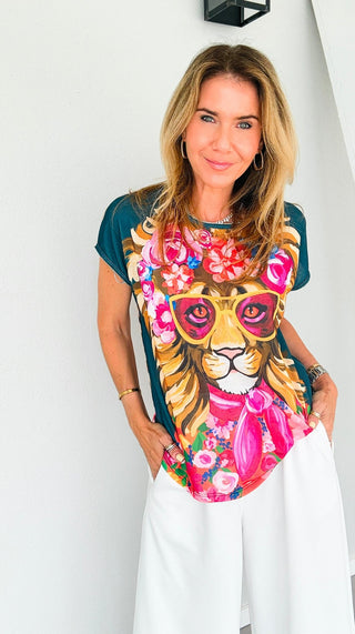Floral Majesty Italian Graphic Aria Top