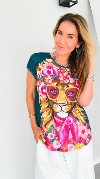 Floral Majesty Italian Graphic Aria Top