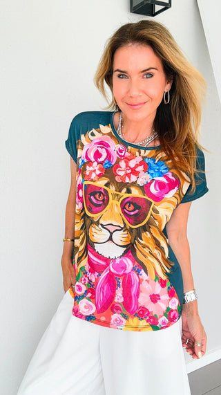 Floral Majesty Italian Graphic Aria Top
