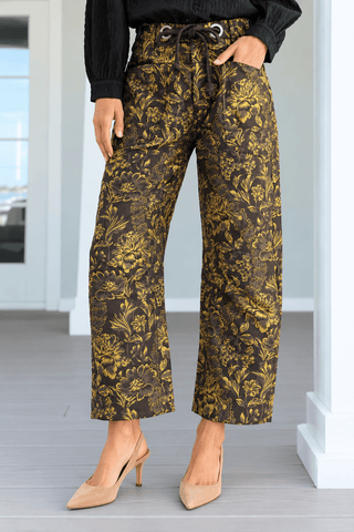 Floral Print Drawstring Pants