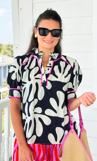 Floral Print Ruffle Top