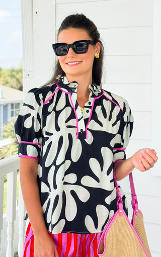 Floral Print Ruffle Top