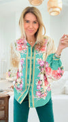 Floral Symphony Italian Button Top-110 Long Sleeve Tops-K2-Coastal Bloom Boutique, find the trendiest versions of the popular styles and looks Located in Indialantic, FL