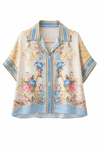 Floral Symphony Italian Button Top Set
