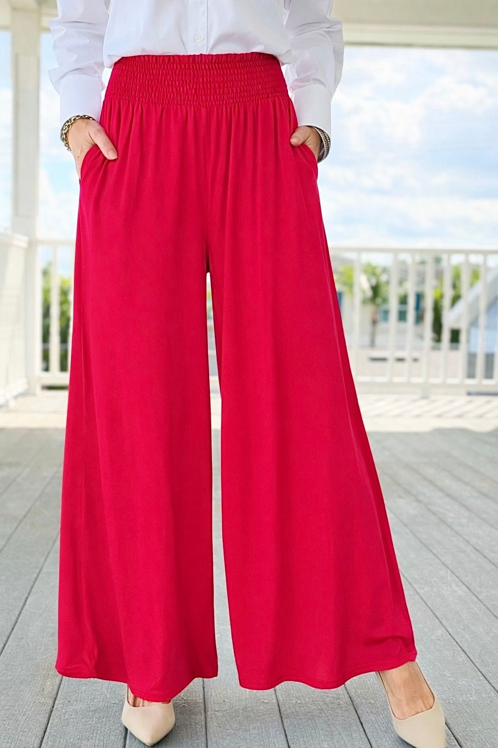 Flow Palazzo Pants -Ruby