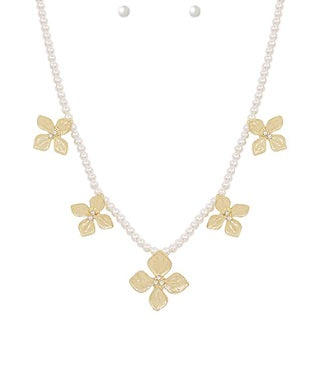 Flower Station Pearl Necklace Set-230 Jewelry-GS JEWELRY-Coastal Bloom Boutique, find the trendiest versions of the popular styles and looks Located in Indialantic, FL