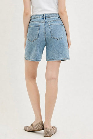 Flower Printed Denim Shorts
