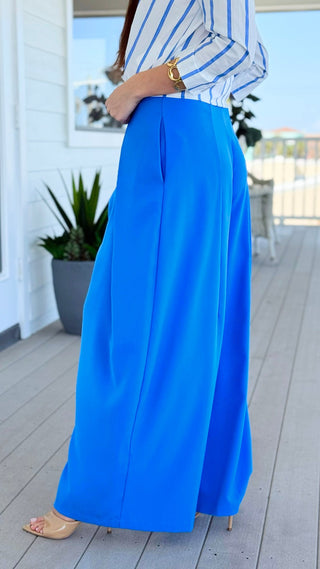 Fluid Elegance in Motion Pants - Blue