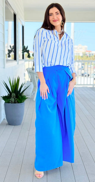 Fluid Elegance in Motion Pants - Blue