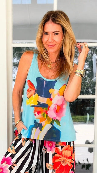 Flutter Effect Sleeveless Italian Tank