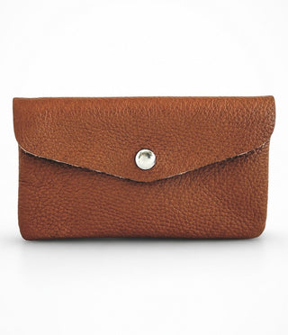 Foldover Italian Leather Wallet- Camel
