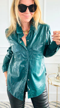 Forest Luxe Button-Down Top