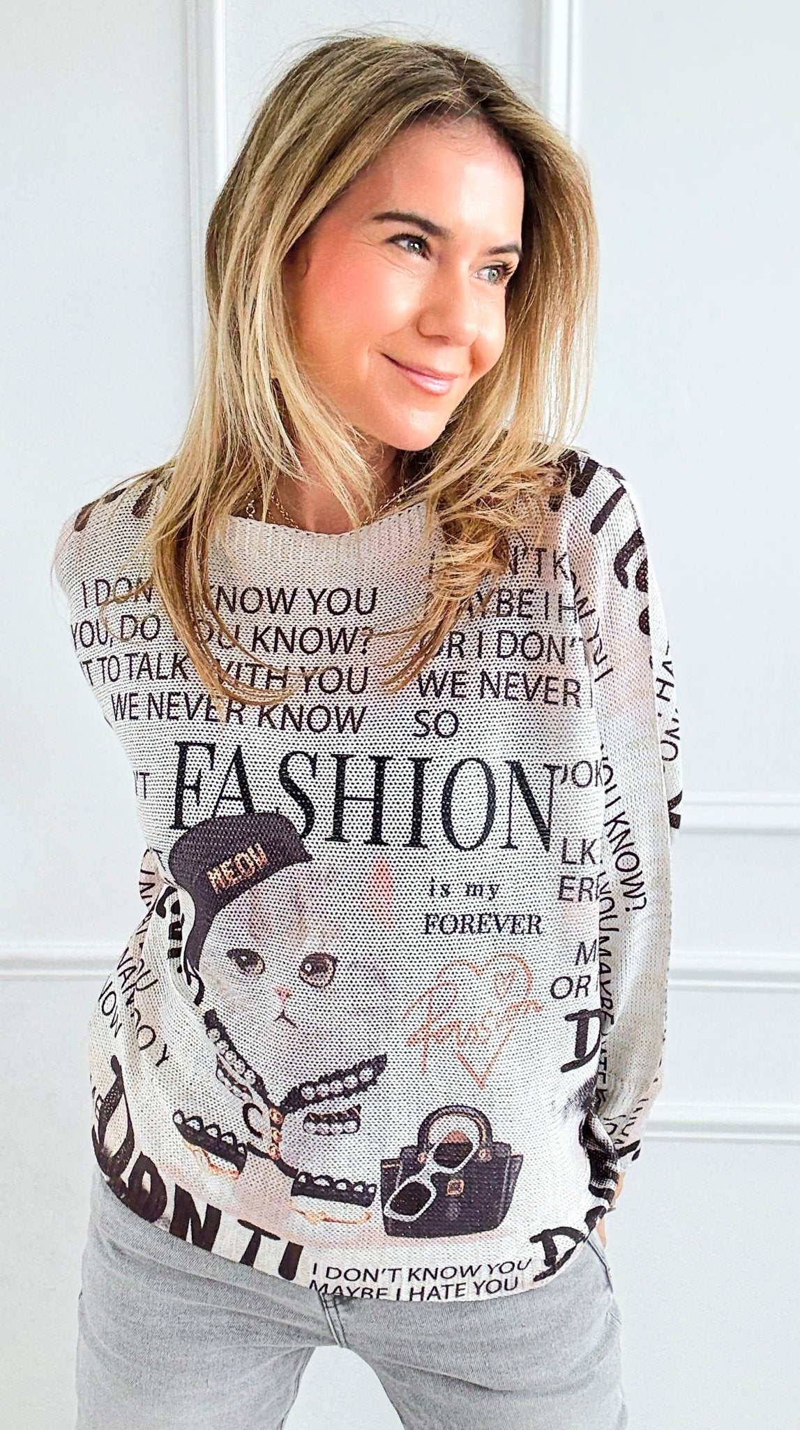 Forever Fashion Lurex St Tropez Knit-140 Sweaters-SORPRESA-Coastal Bloom Boutique, find the trendiest versions of the popular styles and looks Located in Indialantic, FL