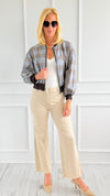 Frayed Hem Bootcut Pants - Sand Beige-170 Bottoms-Zenana-Coastal Bloom Boutique, find the trendiest versions of the popular styles and looks Located in Indialantic, FL