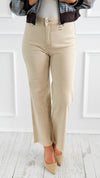 Frayed Hem Bootcut Pants - Sand Beige-170 Bottoms-Zenana-Coastal Bloom Boutique, find the trendiest versions of the popular styles and looks Located in Indialantic, FL
