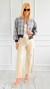 Frayed Hem Bootcut Pants - Sand Beige-170 Bottoms-Zenana-Coastal Bloom Boutique, find the trendiest versions of the popular styles and looks Located in Indialantic, FL