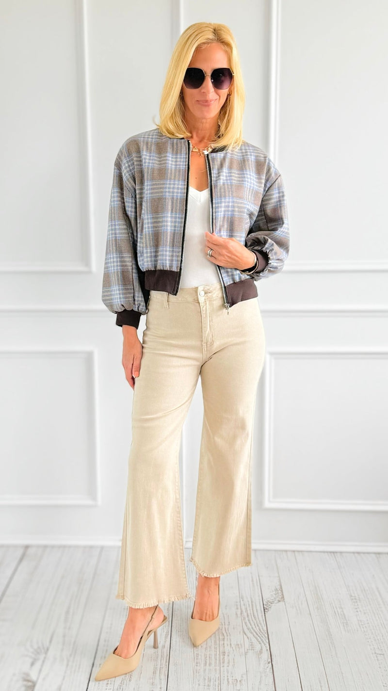 Frayed Hem Bootcut Pants - Sand Beige-170 Bottoms-Zenana-Coastal Bloom Boutique, find the trendiest versions of the popular styles and looks Located in Indialantic, FL