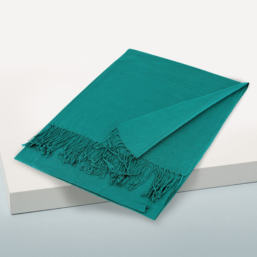 Fringe Pashmina Scarf - Teal-260 Other Accessories-NYW-Coastal Bloom Boutique, find the trendiest versions of the popular styles and looks Located in Indialantic, FL